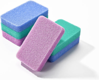 Fox Run Silicone Dish Scrubbers, Set of 6 Multi-Purpose Reusable Cleaning Brushes, Safe for Non-Stick, Blue, Cyan, and Light Purple