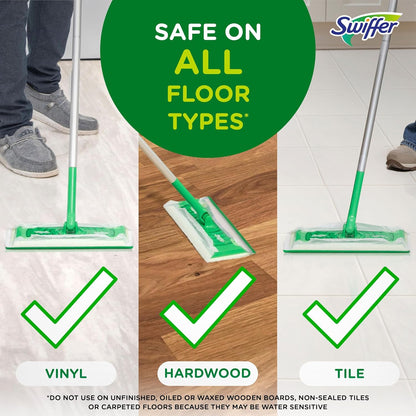 Swiffer Sweep + Mop, Wet Pads Refill, Floor Cleaner for Dirt, Dust, Hair, Cleaning Cloths for Mopping Home, Bathroom, Kitchen, All Purpose Multi-Surface Floor Wipes, Fresh and Gain, 36ct