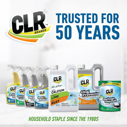 CLR Brands Calcium, Lime & Rust Remover Free & Clear, No Dyes or Fragrances, Gentle Lime and Bathroom Descaler, Removes Hard Water Stains and Rust Deposits, 42 Oz Bottle