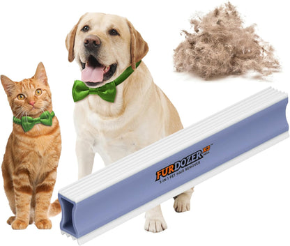 FurDozer Pet Hair Remover & Auto Detailing Tools - Cat & Dog Hair Remover for Carpets, Car Interiors, Couches, Bedding, & Pet Furniture (Gray, X3 PRO - 5" Long)