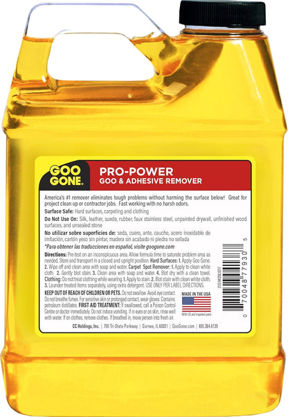 Goo Gone Pro-Power - Professional Strength Adhesive Remover - 32 Fl. Oz. Jug