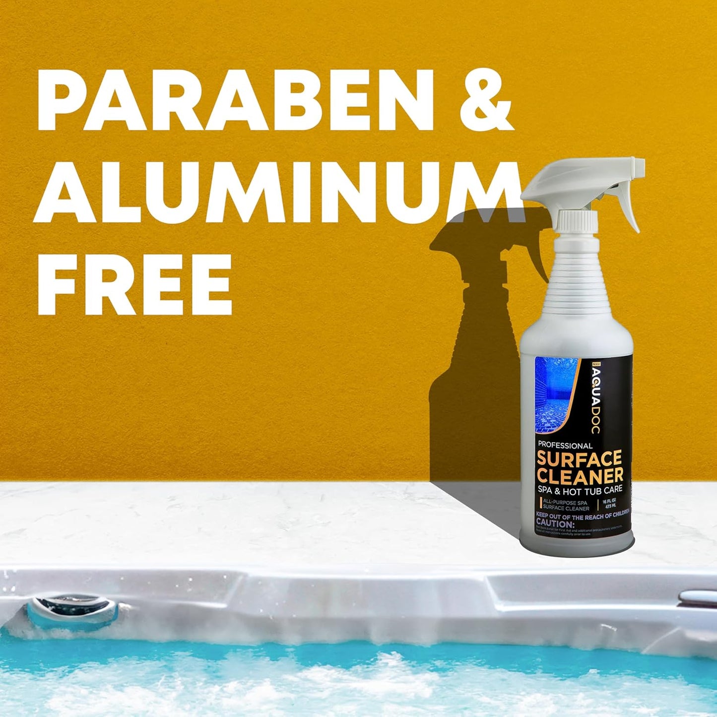 Hot Tub Cleaner Spray 16oz - Spa Surface Cleaner for Hot Tub Chemical Made in the USA - AquaDoc