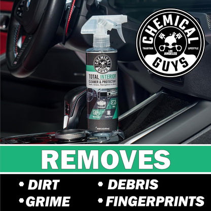 Chemical Guys Total Interior Cleaner & Protectant - Black Cherry, Car Cleaning Spray, Cleans and Protects Leather, Vinyl, Plastic, Rubber, and Glass, Safe for Trucks, SUVs, Jeeps, RVs & More - 16 oz