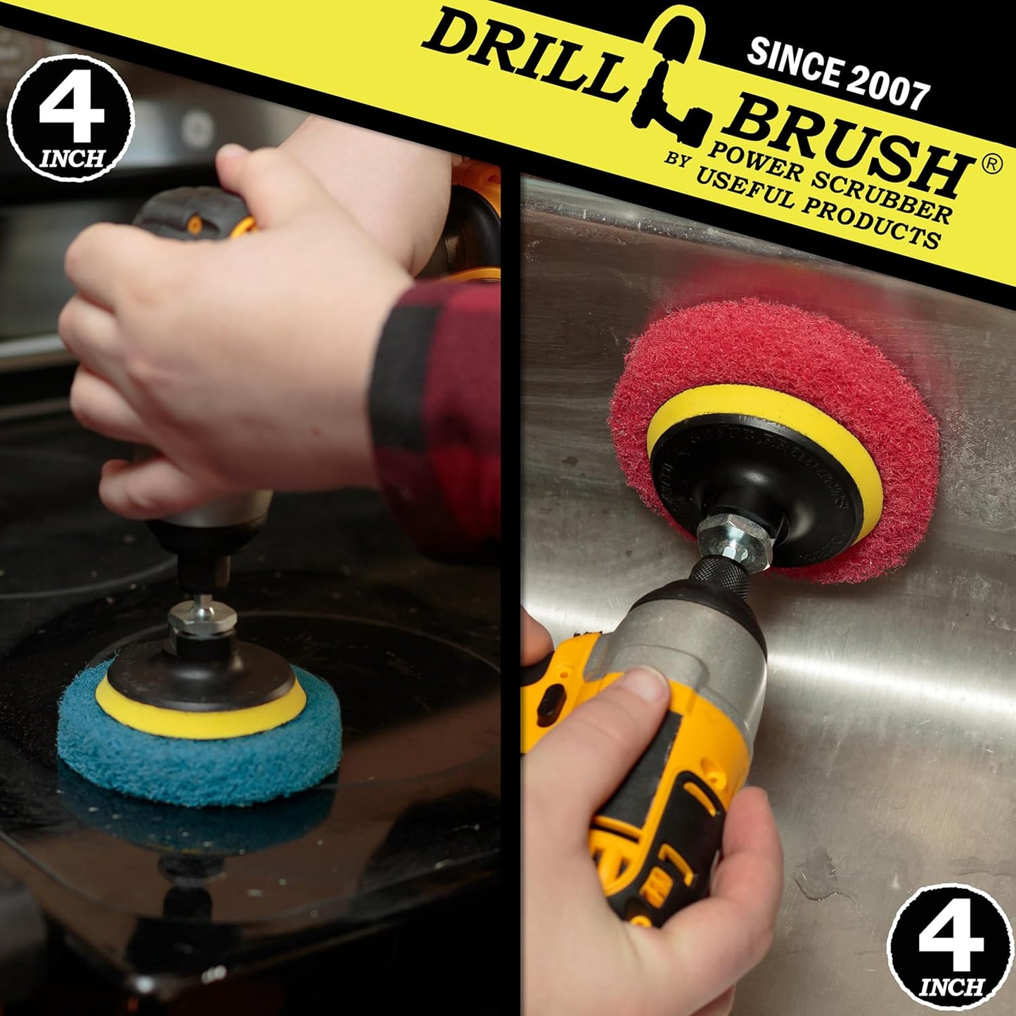 Bathroom - Cleaning Supplies - Drill Brush Power Scrubber Pads - Shower Cleaner - Bathtub - Bath Mat - Bathroom Sink - Tile Cleaner - Baseboard Cleaner - Vinyl Flooring - Hard Water Stain Remover