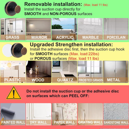 ZESLMG Adhesive Hooks for Shower, Chrome Self Sticky Hooks for Glass Window Kitchen Wall, Removable Bath Robe Loofah Door Wreath Coat Towel Hook No Damage for Hanging, 4 Pack