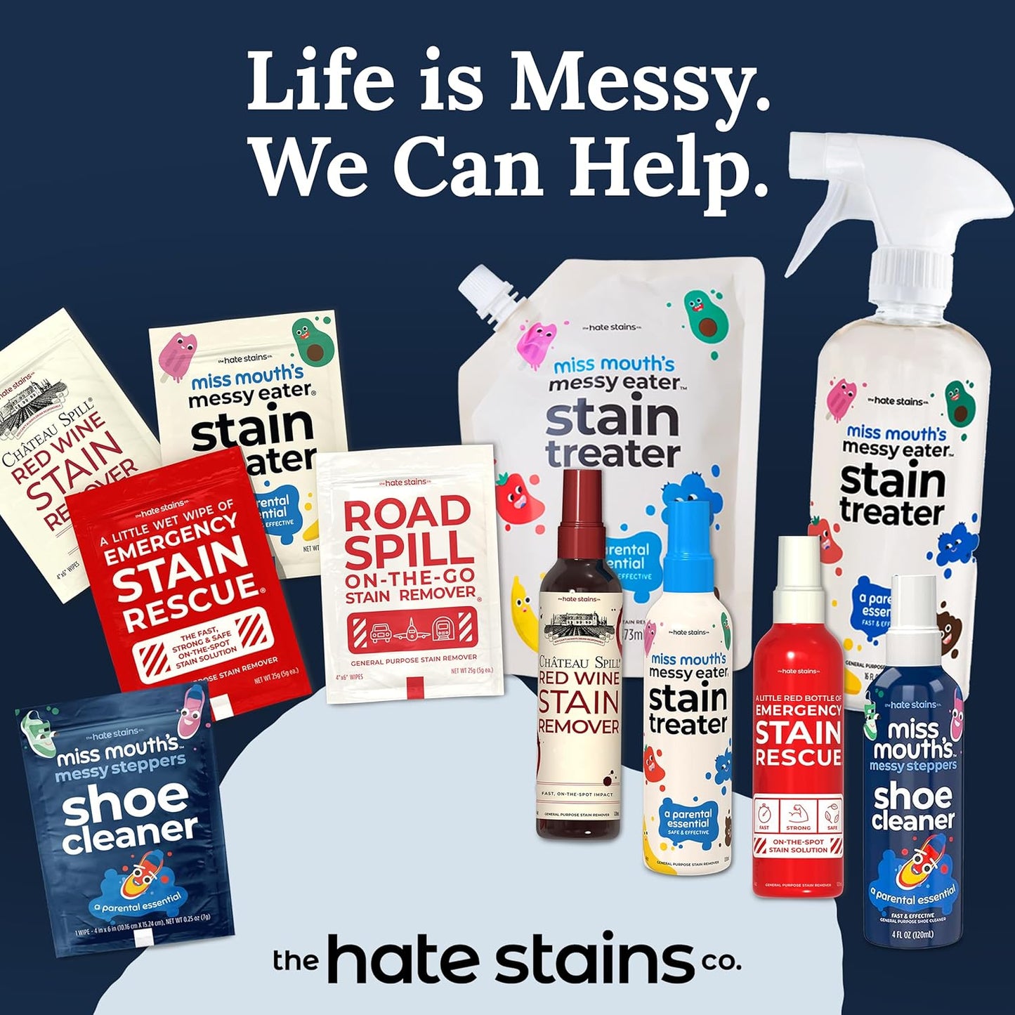 Miss Mouth's Messy Eater Stain Treater Spray - 4oz & 10 Wipes Stain Remover - Newborn & Baby Essentials - No Dry Cleaning Food, Grease, Coffee Off Laundry, Underwear, Fabric