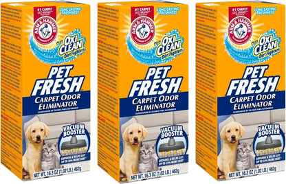 Arm & Hammer Pet Fresh Carpet Odor Eliminator Plus Oxi Clean Dirt Fighters (Pack of 3), 48.9 Ounce