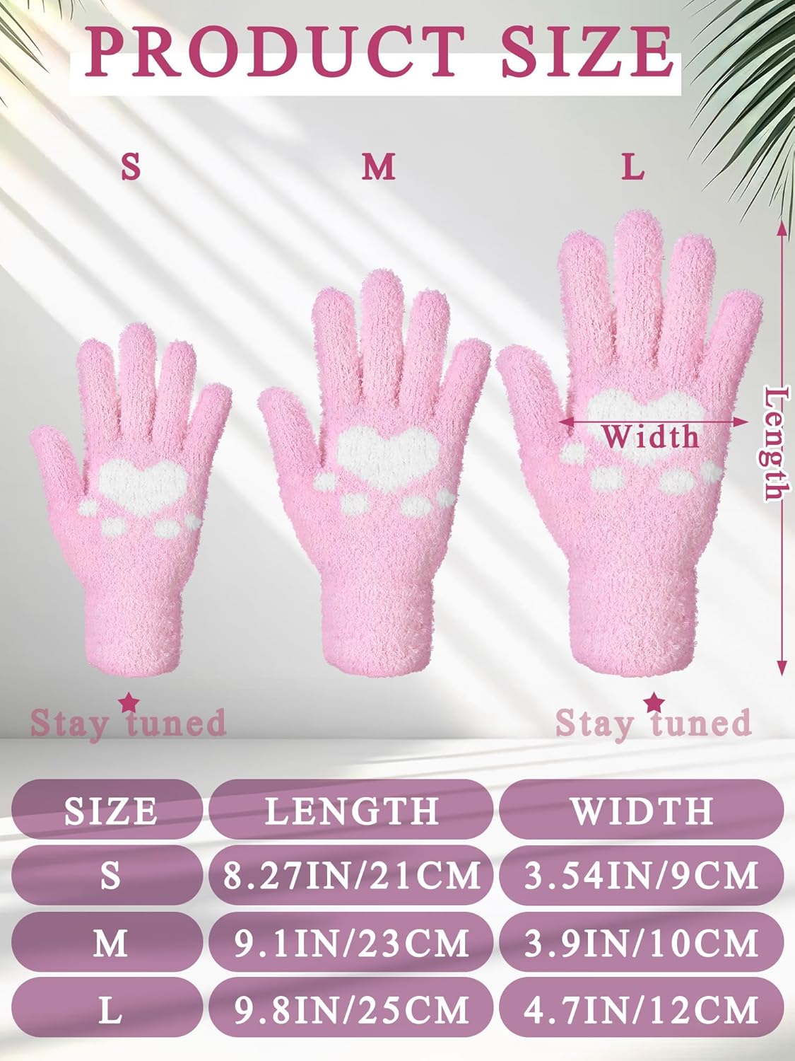 Patelai 3 Pairs Microfiber Plant Dusting Gloves Leaf Cleaning Gloves for Indoor Plants, Blinds, Furniture, House (Green Yellow,Blue,Pink,Medium)