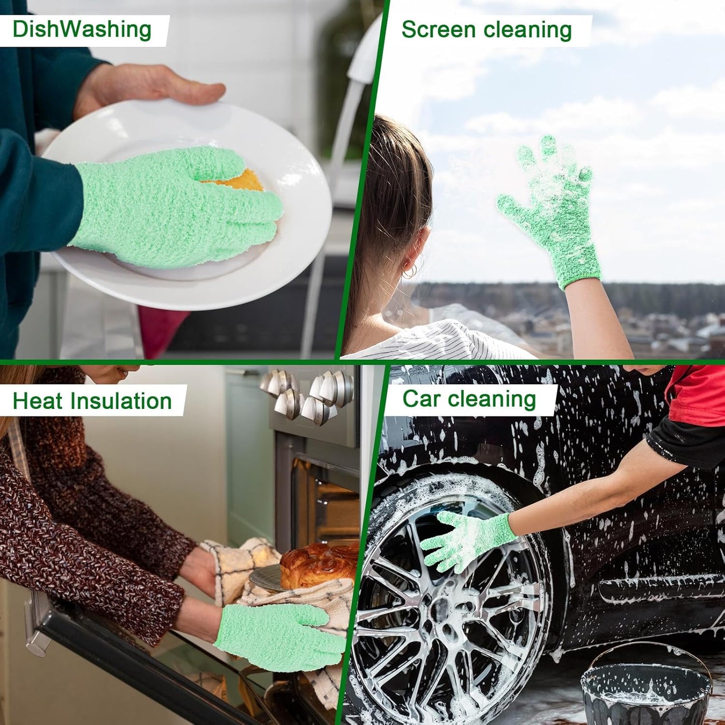 Ymapinc Plant Dusting Gloves, Microfiber Dusters for Cleaning Kitchen Indoor Mitt for House Use Desk Window Blind Screen Wash