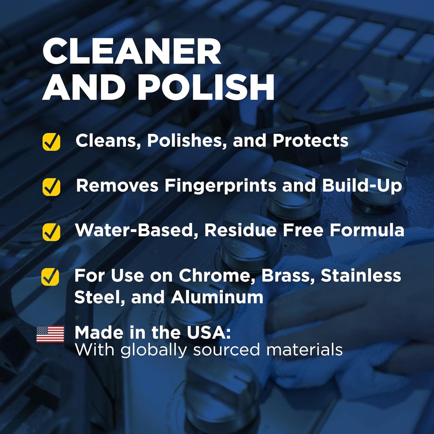 Zep Stainless Steel Cleaner & Polish - 16 oz (Pack of 1) - 1048844 - Removes fingerprints, smudges, dirt and dust
