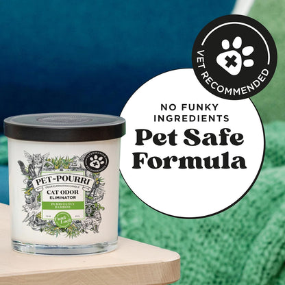 Pet-Pourri Pawsitively Fresh Pet Odor Deodorizer Candle, Burns Up to 45 Hours, Aromatherapy & Air Freshener with Essential Oils, Plant Based Ingredients & Wax, Vet Approved, Jasmine Pear Scent