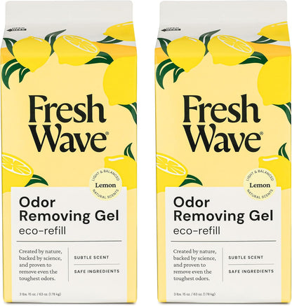 Fresh Wave Odor Removing Gel, 7 oz., Pack of 3 - Odor Absorbers for Home, Safer Odor Relief, Natural Plant-Based Odor Eliminator, Every 7 oz. lasts 15-30 Days, For Cooking, Trash & Pets