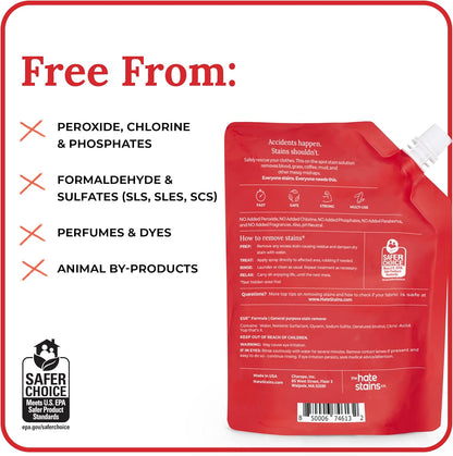 Emergency Stain Rescue Stain Remover Spray - For Wine & Coffee - Blood Stain Remover Clothes & Laundry - Carpet Cleaner Spray with No Added Phosphates - 2 x 4 Fl Oz