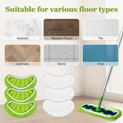 XL Mop Pads Compatible with Swiffer XL Sweeper, X-Large Dry Sweeping Cloths, XL Wet Pads Refills, Reusable Washable Microfiber Heavy Duty Wet Mopping Cloths for Hardwood Floor Cleaning, 4 Pack