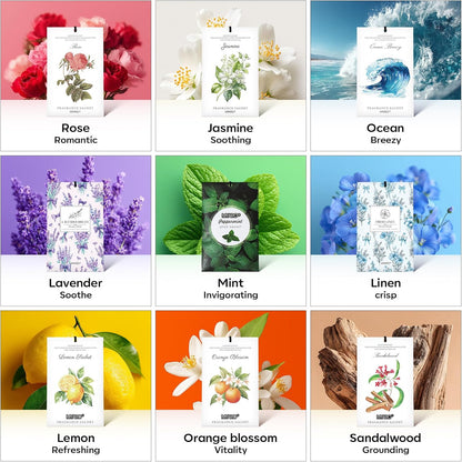 MYARO 12 Pack Fresh Linen Scented Sachets for Drawer, Closet & Car Air Freshener Bags | Odor Eliminator & Fabric Refresher | Crisp, Clean Home Fragrance Gift Set