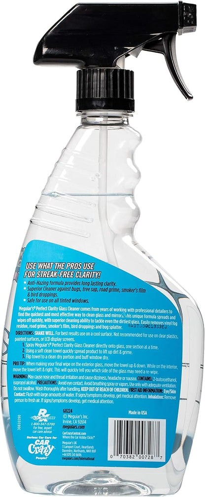 Meguiar's Ultimate Glass Cleaner & Water Repellent - Premium Glass and Window Cleaner for Quick Cleaning with Hydrophobic Technology that Acts as a Rain Repellent Improving Visibility in Rain - 16oz