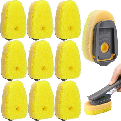 Sponge Dishwand Brush Refills for Scotch-Brite Dishwand - 10 Pack Dish Soap Non-Scratch Brush Refills for Nonstick Pots and Pans, Glass & Tubs (Pink)