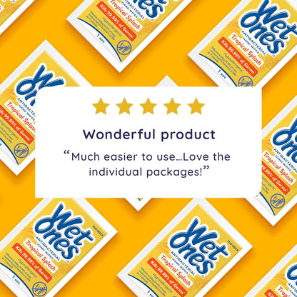 Wet Ones Antibacterial Hand Wipes Singles, Fresh Scent Wipes, Individual Wipes, Antibacterial Wipes, Hand Wipes Individually Wrapped, 24ct (6 pack)