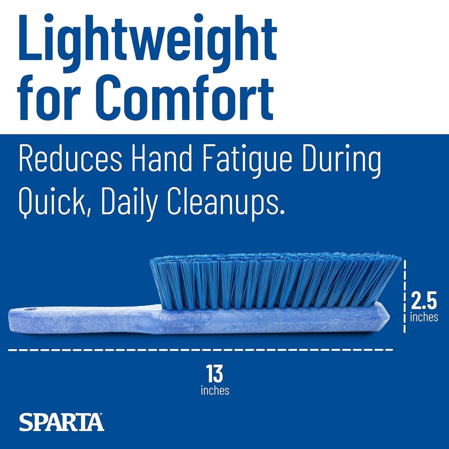 SPARTA Handheld Soft Counter Brush 8 Inch Bristle Span, Multi-Use Dust Brush with 5 Inch Handle for Tables, Countertops, and Delicate Surfaces, Polyester, Orange