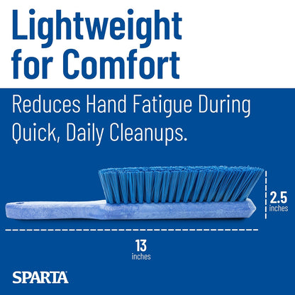SPARTA Handheld Soft Counter Brush 8 Inch Bristle Span, Multi-Use Dust Brush with 5 Inch Handle for Tables, Countertops, and Delicate Surfaces, Polyester, Orange