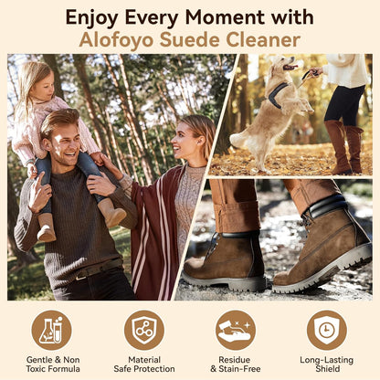 Suede and Nubuck Shoe Cleaner Kit, 5-in-1 Cleaning and Protector Spray with Suede Brush & Eraser, Cloth, Safely Clean, Protect & Restore Shoes, Boots, Uggs, Birkenstock, Jackets, Bags and Car Seats