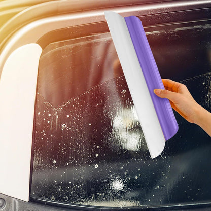 4 Pack 14 inch Car Drying Squeegee Longer Silicone Automotive Water Wiper Flexible Auto T-Bar Rubber Blade for Car Windshield Glass Window Bathroom Shower Squeegees Wash Tool (Yellow)