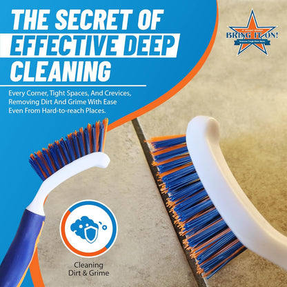 Bring It On Grout Cleaner Pro with Grout Cleaning Brush – 32Fl Oz Grout Cleaner for Shower Tile Includes 8-inch Heavy-Duty Grout and Tile Cleaner Brush – Effectively Removes Mineral Deposits