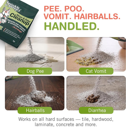 Sprinkle & Sweep: Pet Mess & Odor Cleanup - 15oz Bag - Dog Accident & Mess Clumping Powder, Remove Pee-Poop-Vomit from Hard Surfaces, Ultra-Absorbent