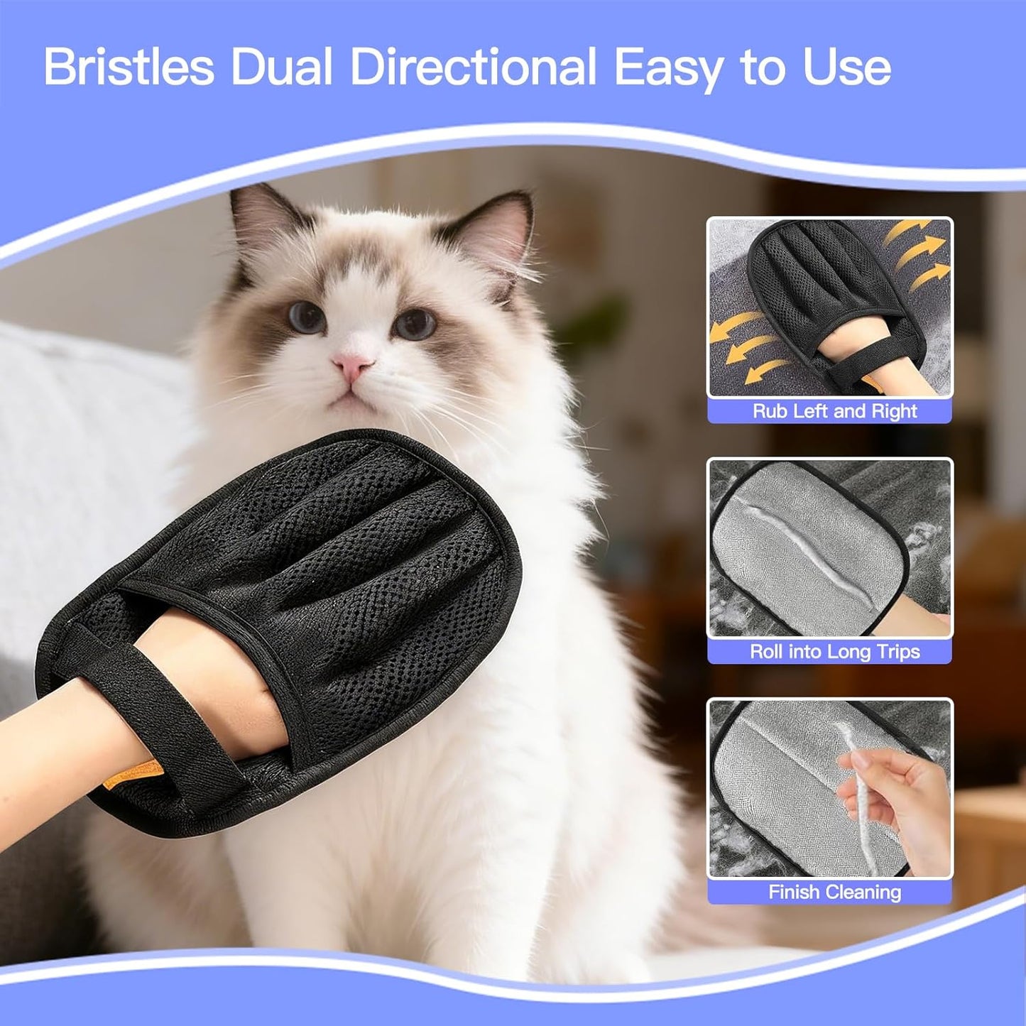 Carpet Rake for Pet Hair Removal - 3 in 1 Reusable Dog Cat Hair Remover Scraper with Adjustable Long Handle, Carpet Clean Brushes & Cat Dog Fur Rakes Scraper Broom for Couch, Rugs, Mats and Cars