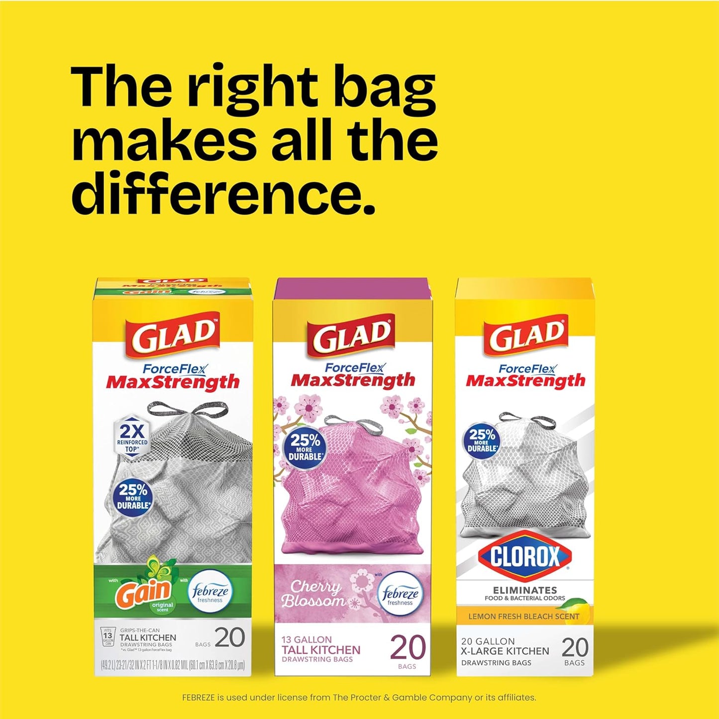 Glad Tall Kitchen Trash Bags 13 Gallon, MaxStrength Beachside Breeze Garbage Bags, Odorshield with Drawstring, 34 Count
