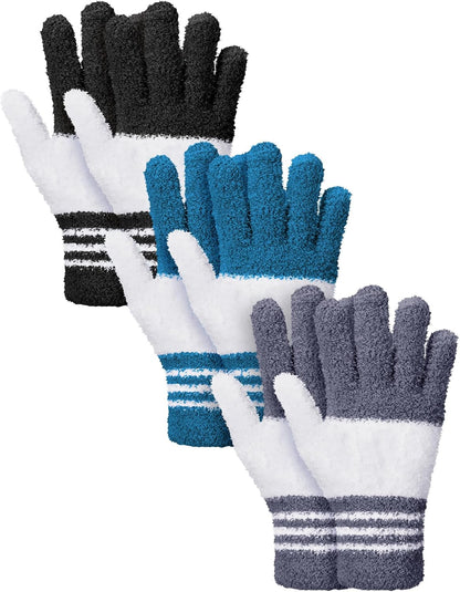 Patelai 3 Pairs Microfiber Plant Dusting Gloves Leaf Cleaning Gloves for Indoor Plants, Blinds, Furniture, House (Green Yellow,Blue,Pink,Medium)