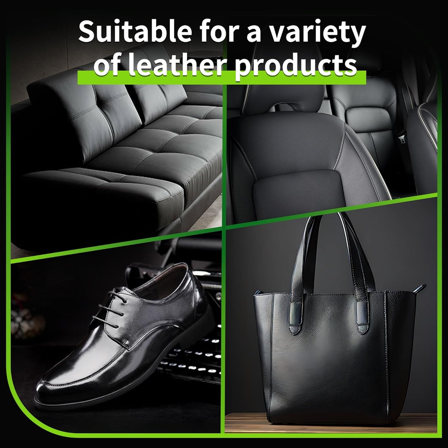 Leather Cleaner and Conditioner Cream Care Kit for Car Interiors Seats,Couches,Purses,Bags,Jackes,Boots