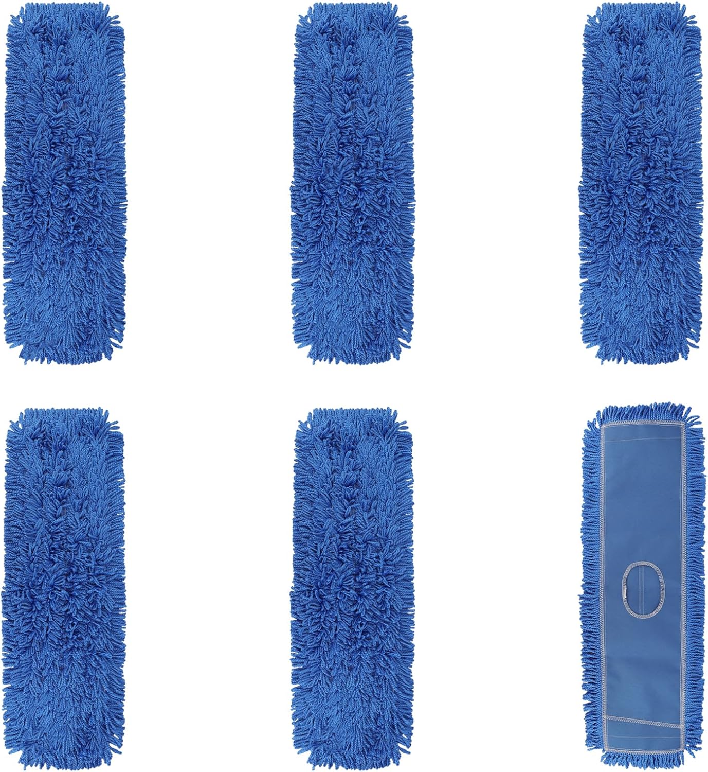 3 Pack 24 Inch Microfiber Dust Mop Head, Medium Washable Commercial Sweeper and Janitorial, Blue