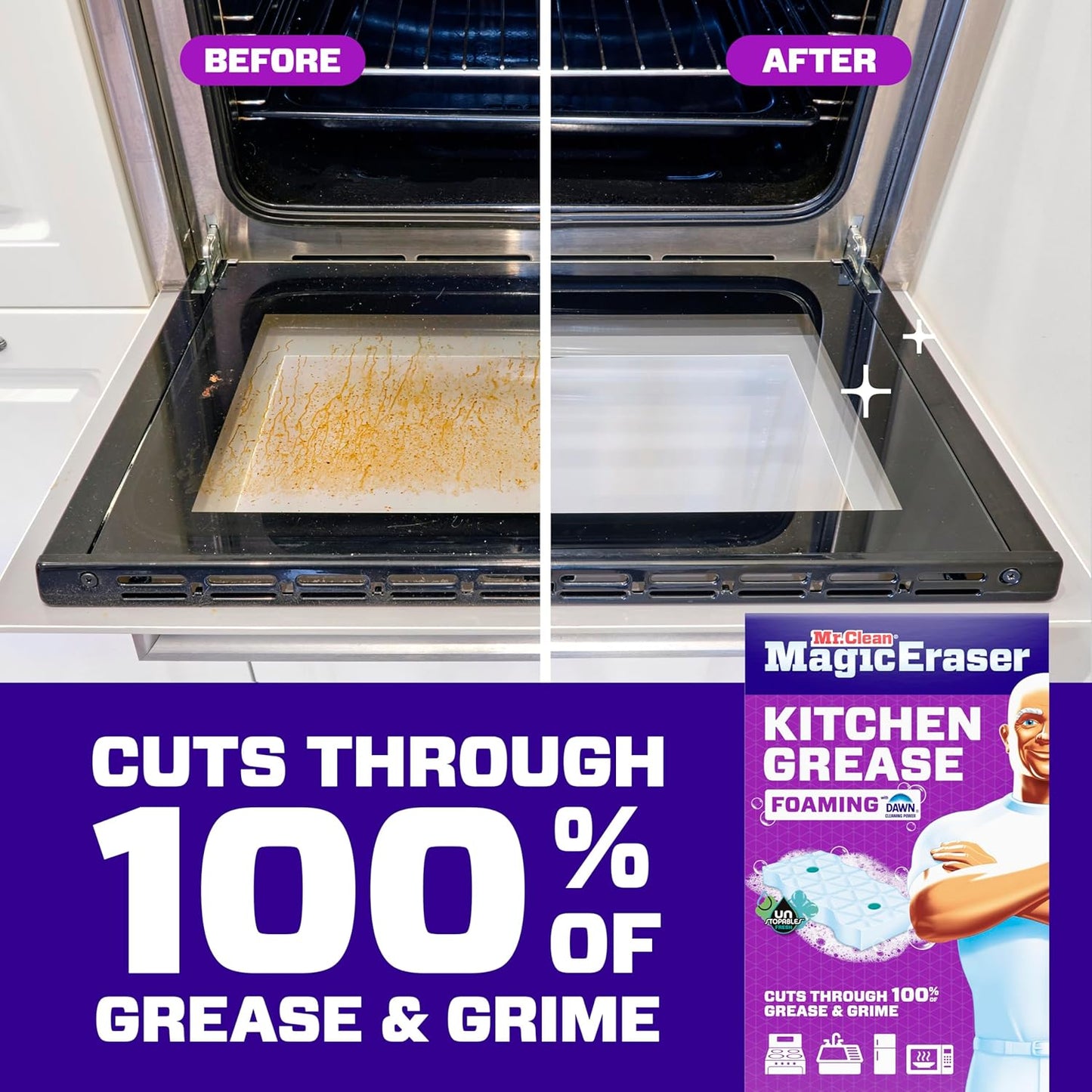 Mr. Clean Magic Eraser Foaming Sponge, All Purpose Cleaner, Dawn Cleaning Power, Wall, Sneaker, Oven Cleaner, Kitchen, Bathroom, Shower Cleaning Supplies, Scrubber, Ultra Foamy, 5ct
