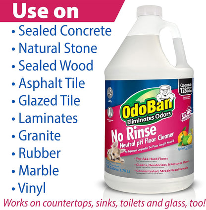 OdoBan Pet Solutions Oxy Stain Remover, Made in the USA, 2-Pack, 32 Ounce Sprays Each, and Neutral pH Floor Cleaner Concentrate, 1 Gallon