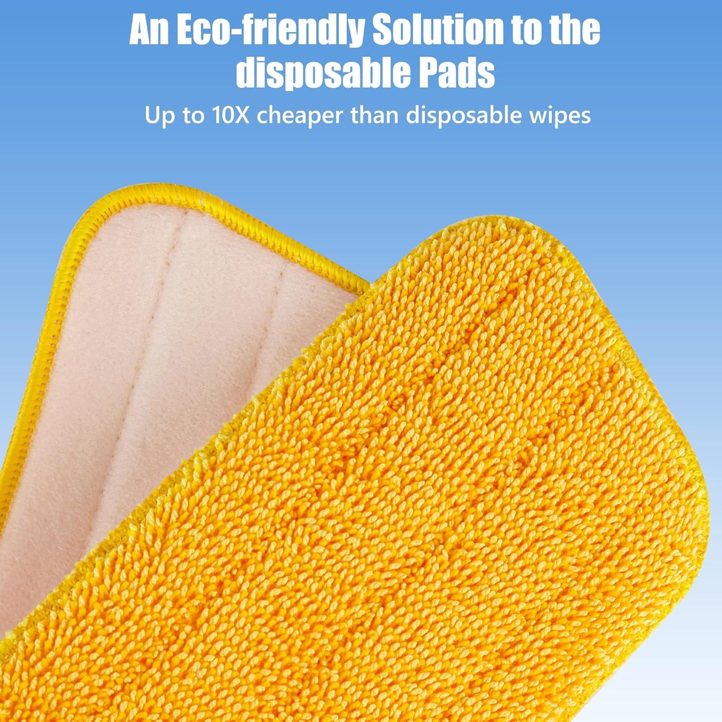 HOMTOYOU Reusable Pads Refills for Swiffer Power Mop: 6 Pack Microfiber Pad for Multi-Surface Floor Cleaning - Machine Washable Replacement Sweeping Cloths for 13 ''-15 '' Spray Mop
