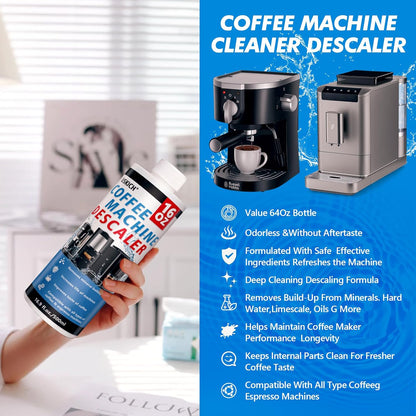 Coffee Machine Cleaner Descaler Tablets 34 Pack, Coffee Maker Cleaner for Keurig, Ninja, Breville, Delonghi, Nespresso, Miele,Espresso Machine Cleaning Tabs,Descaling Solution for Coffee Pot Maker