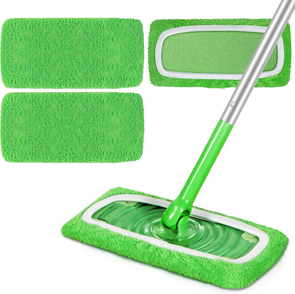 6 Pack Reusable Microfiber Mop Pads Compatible with Swiffer Sweeper, Dry Sweeping Cloths & Wet Mopping Cloths, Washable Mop Pads for Surface/Hardwood Floor Cleaning
