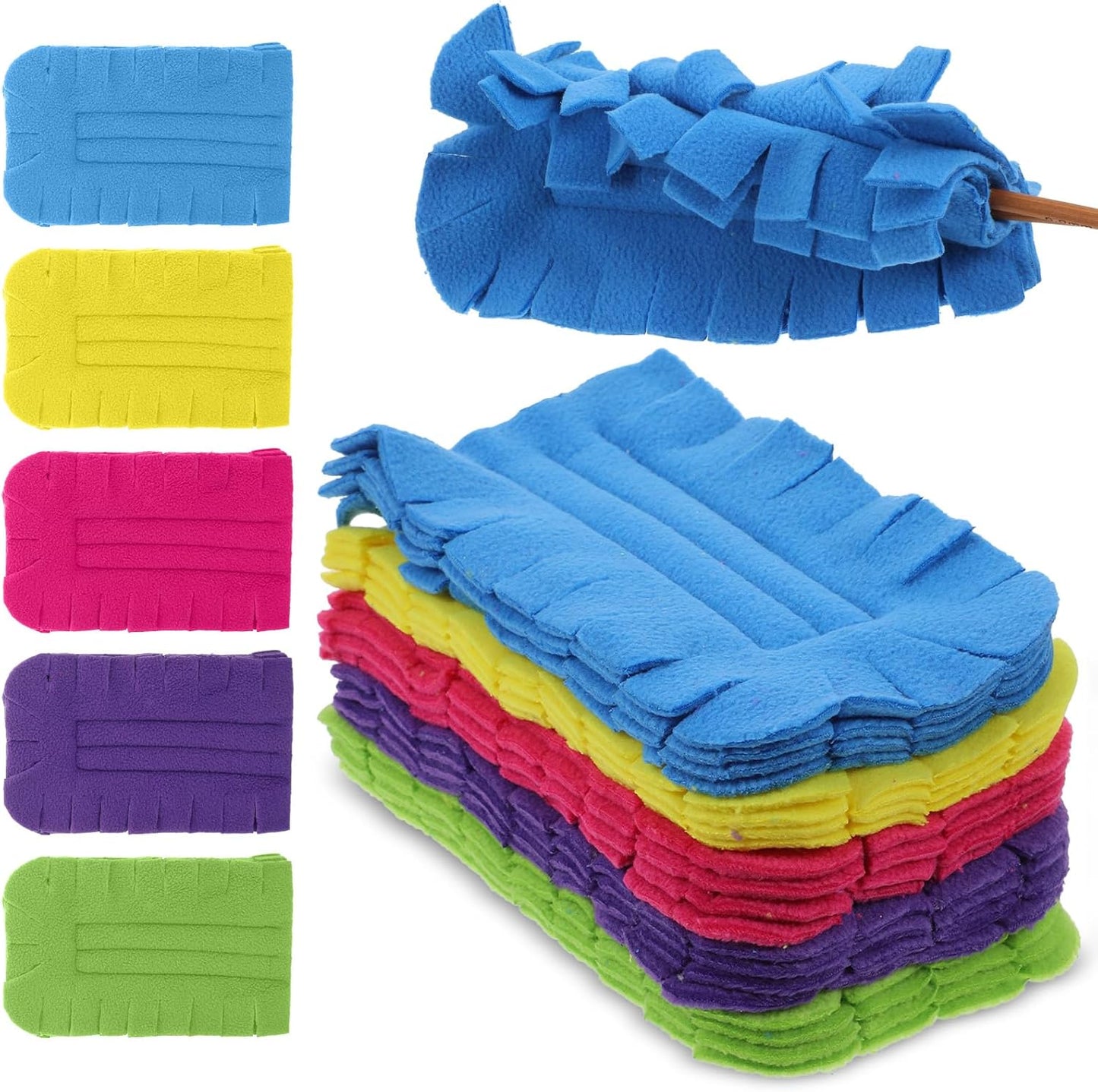 20 Pcs Duster Refill Reusable Fleece Duster Refills Feather Flat Dusters Multi Surface Washable Cleaning Pads Tools for Blinds Ceiling Fan Hardwoods Window Furniture Car