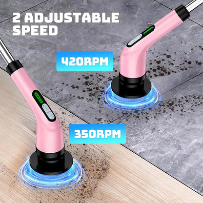 Highyes Electric Spin Scrubber for Cleaning Bathroom: Cordless Power Shower Scrubber - Electric Cleaning Brush for Tile Tub
