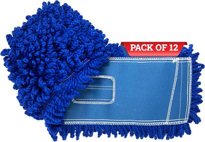 Kleen Handler 24 inch Microfiber Dust Mop | Medium Washable Commercial Mop Head Replacement, Pack of 3