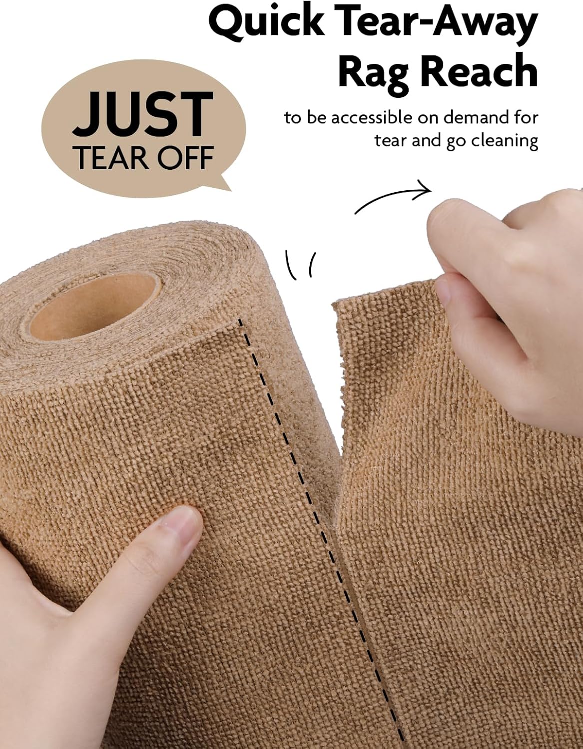Fantasticlean Microfiber Cleaning Cloth Roll -75 Pack, Tear Away Microfiber Towels, 12" x 12", Reusable, Washable, Scratch Free, Ultra Absorbent Dishcloth for All-Around Cleaning Supplies (White)