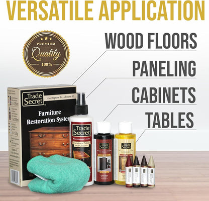 Trade Secret Scratch Concealer for Real Wood Furniture & Floors – Restores Dark Wood Scratch, Covers Nicks, Scuffs & Dogs, Cats Scratches, Marks, Minor Defects
