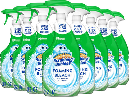 Scrubbing Bubbles Foaming Bleach Bathroom and Shower Cleaner Disinfectant Spray, Helps Erase Mold & Mildew, 32oz