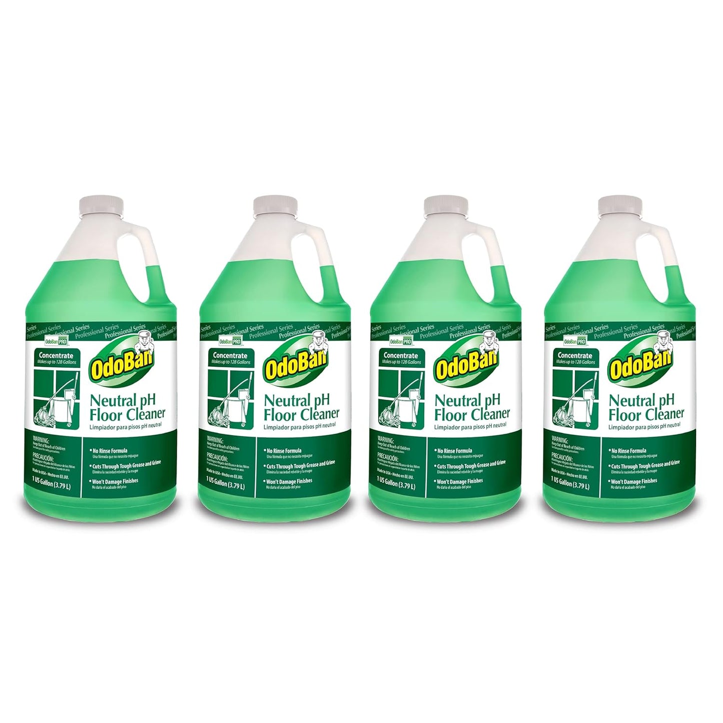 OdoBan Professional Series Neutral pH No Rinse Floor Cleaner Concentrate, 1 Gallon