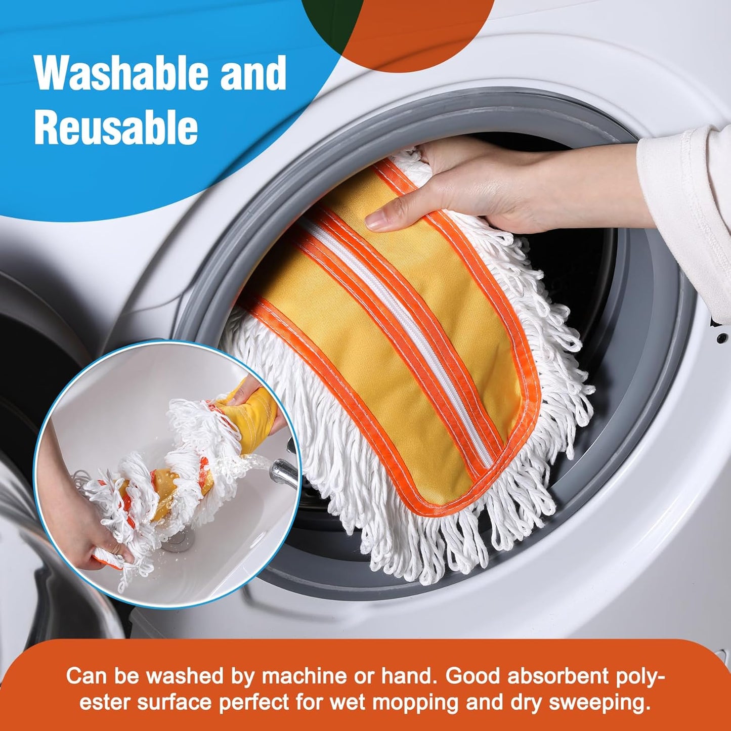 36" Microfiber Mop Pads 2 Pieces Just Fit CLEANHOME Industrial Dust Mop: B08R3F1ZZM,Green