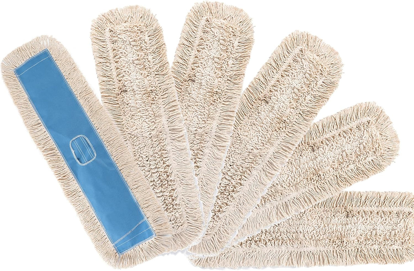 Matthew Cleaning 24'' Industrial Strength Cotton Dust Mop Refill Washable Replacement Heads for Residential & Commercial Use Fit Standard Dust Mop Frames, Hardwood, Laminate, Concrete Floors 3 Pack