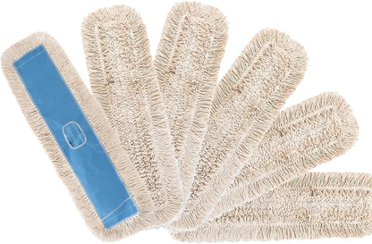 Matthew Cleaning 24'' Industrial Strength Cotton Dust Mop Refill Washable Replacement Heads for Residential & Commercial Use Fit Standard Dust Mop Frames, Hardwood, Laminate, Concrete Floors 3 Pack