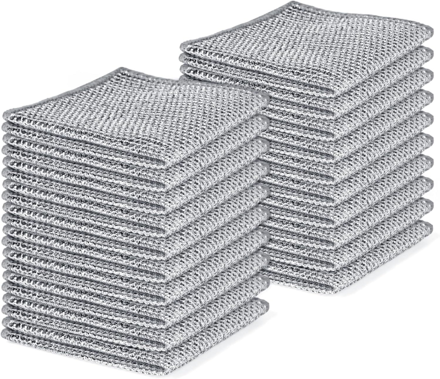 Aidoclip 10PCS Set Non-Scratch Steel Wool Dishcloth - Multi Purpose Wire Dishwashing Rags Kitchen Towels and Dishcloths Sets Durable Cleaning Pads Bathroom Home Essentials Cleaning Supplies Tools