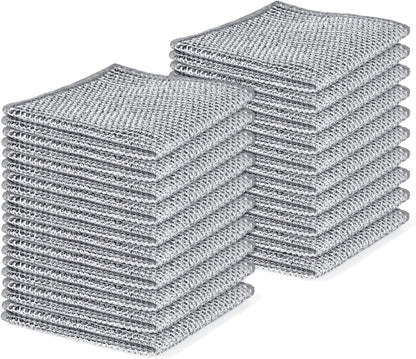 Aidoclip 10PCS Set Non-Scratch Steel Wool Dishcloth - Multi Purpose Wire Dishwashing Rags Kitchen Towels and Dishcloths Sets Durable Cleaning Pads Bathroom Home Essentials Cleaning Supplies Tools